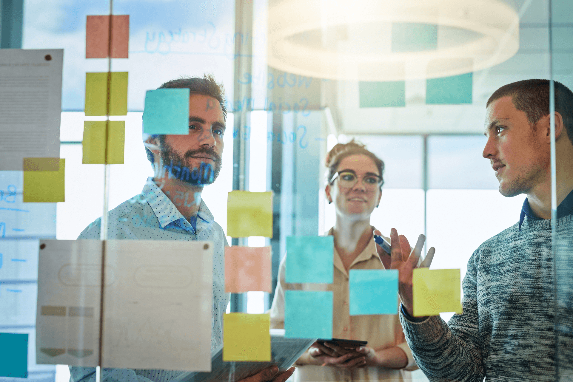Diverse professionals collaborating and learning together